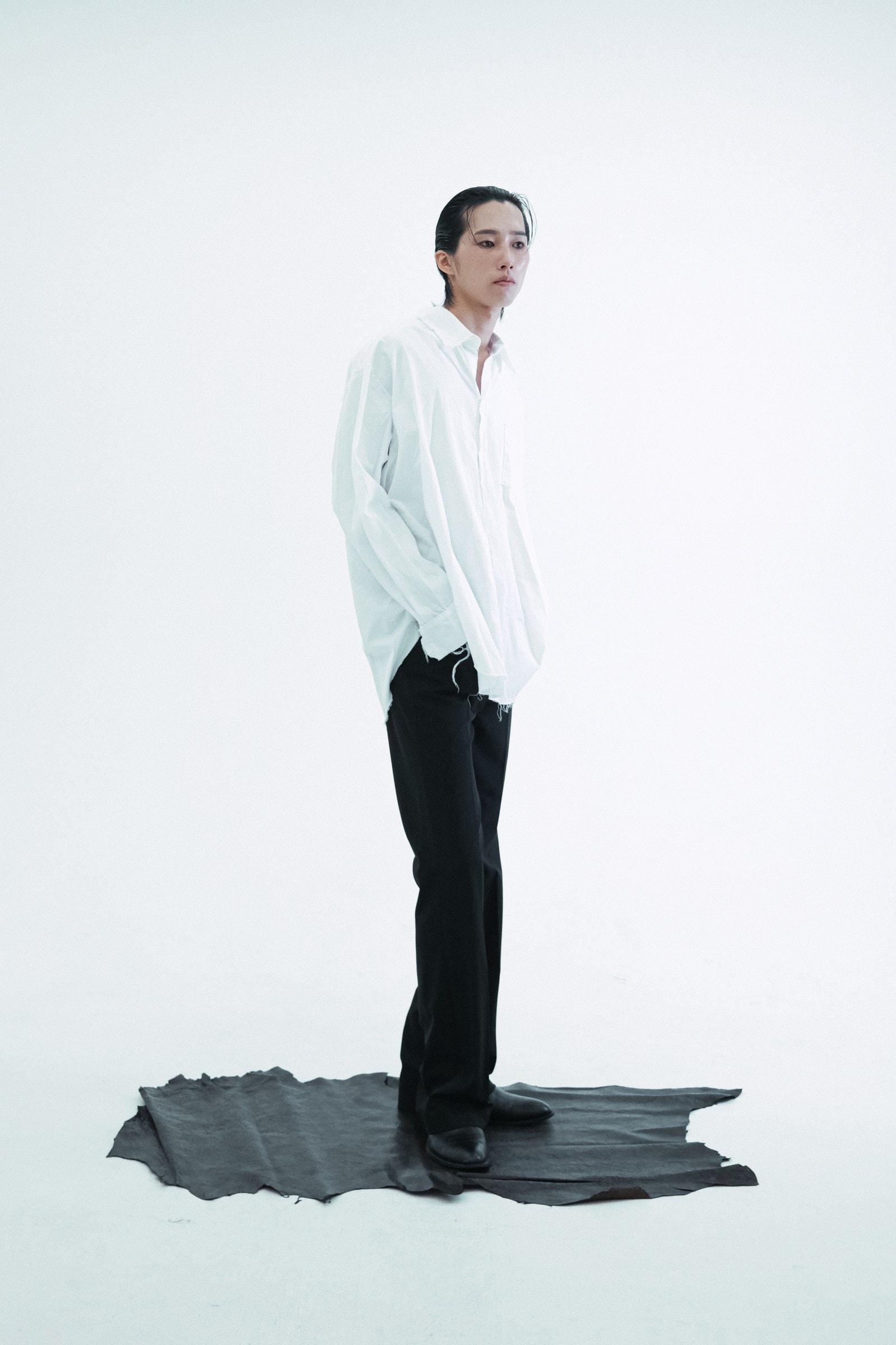 Raw-Edge Oversized Shirt