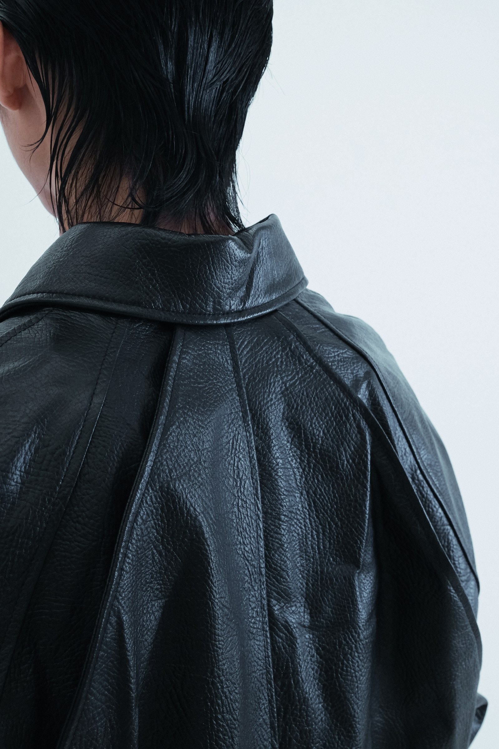 Leather Raglan Oversized Jumper