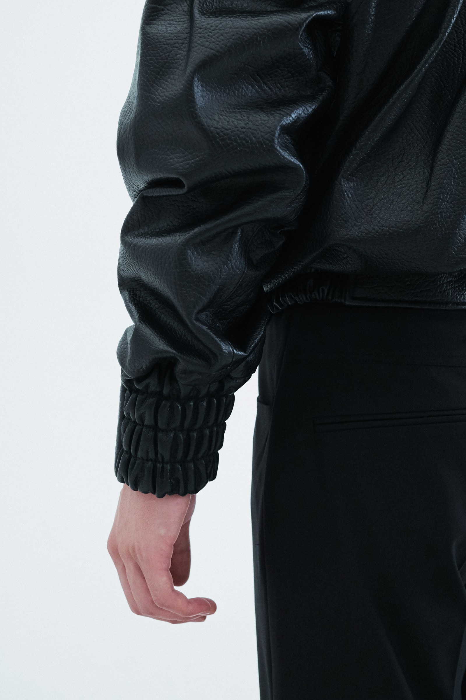 Leather Raglan Oversized Jumper