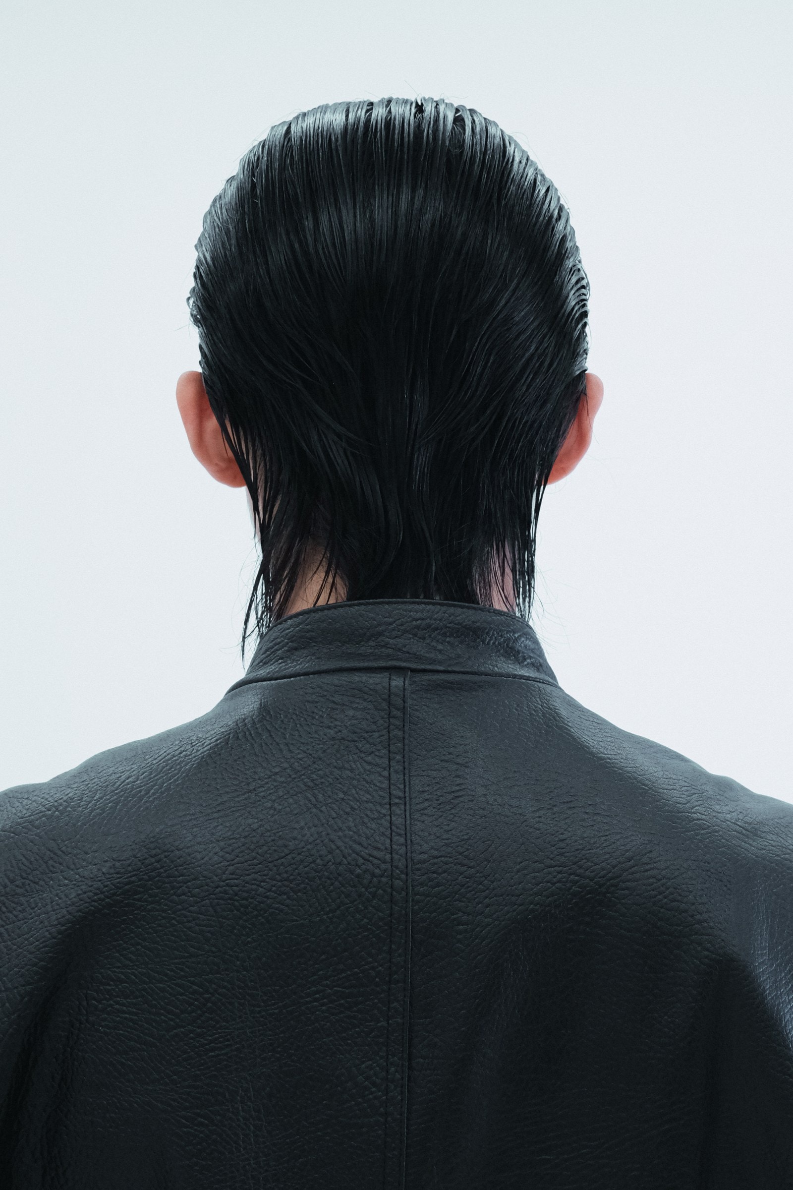 Leather Round Neck Trucker Jacket
