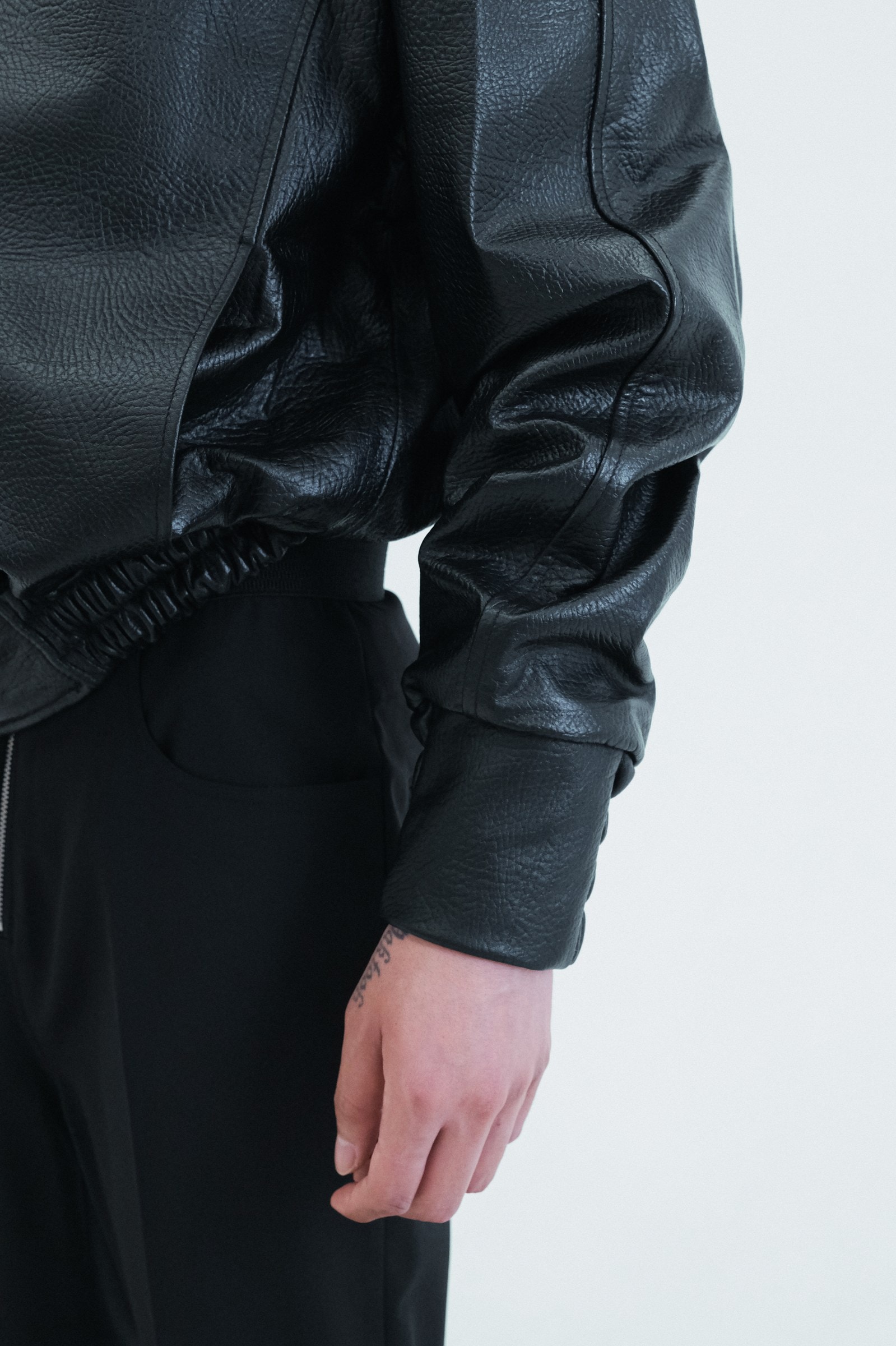 Leather Raglan Oversized Jumper