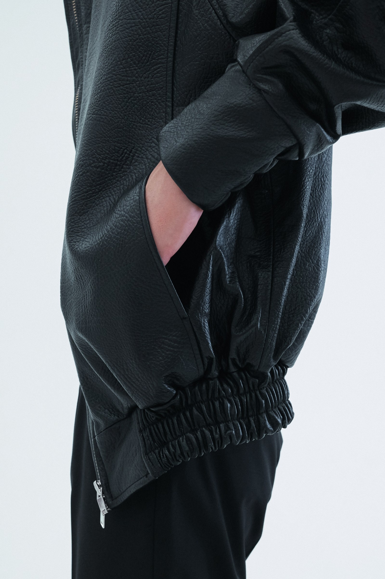 Leather Raglan Oversized Jumper