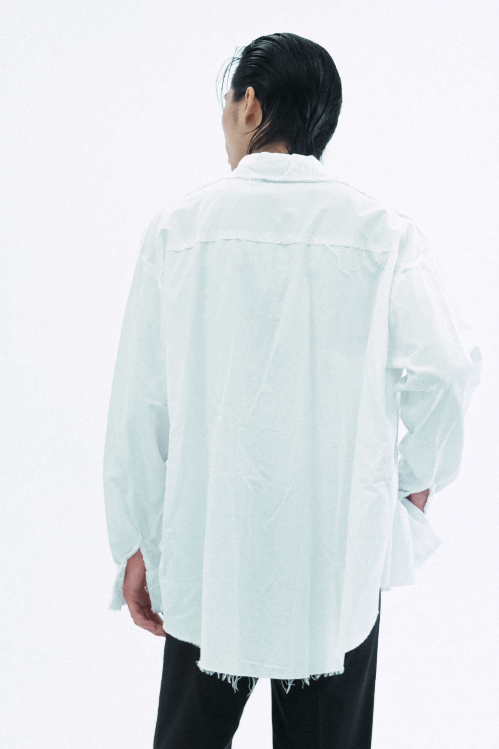 Raw-Edge Oversized Shirt