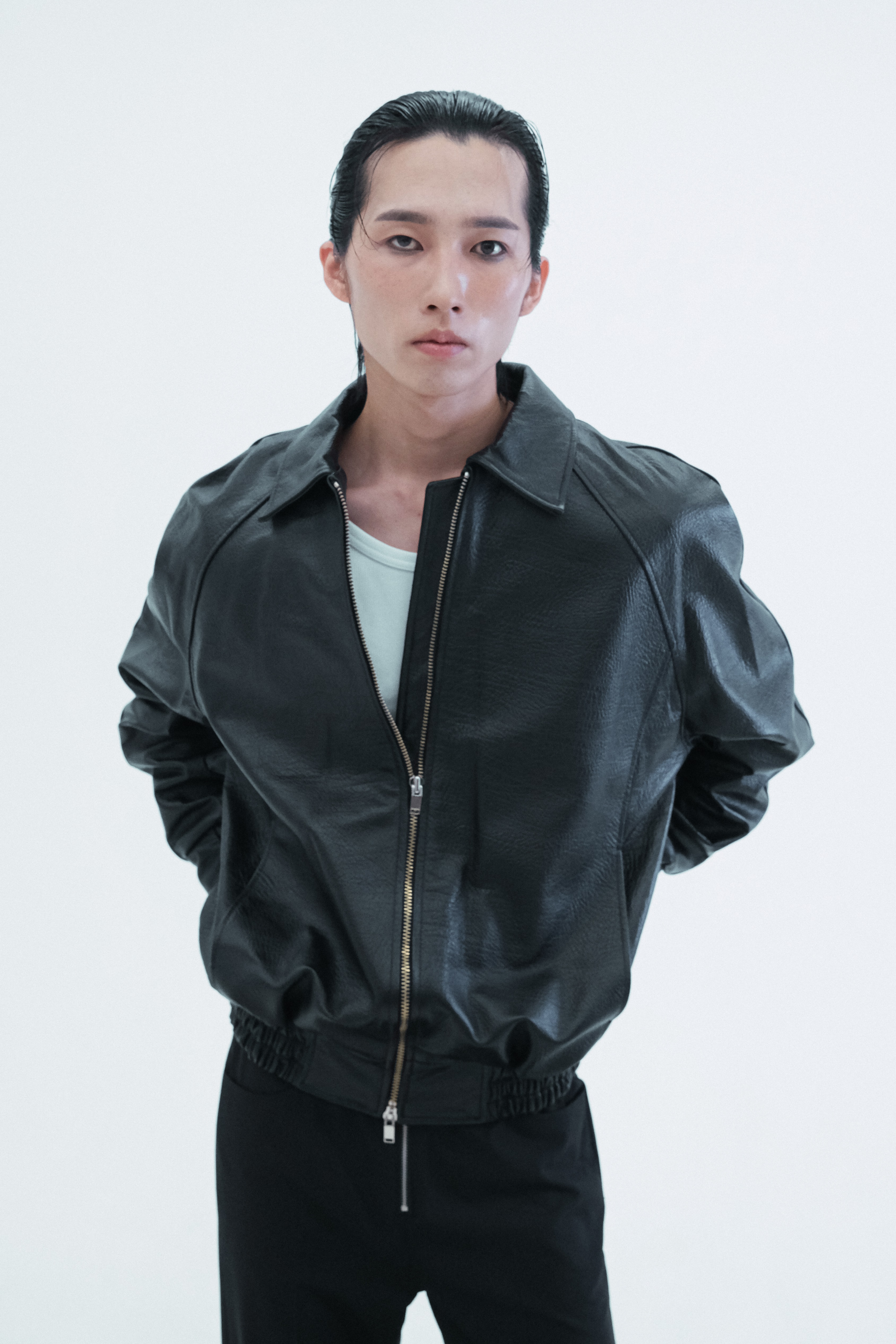 Leather Raglan Oversized Jumper