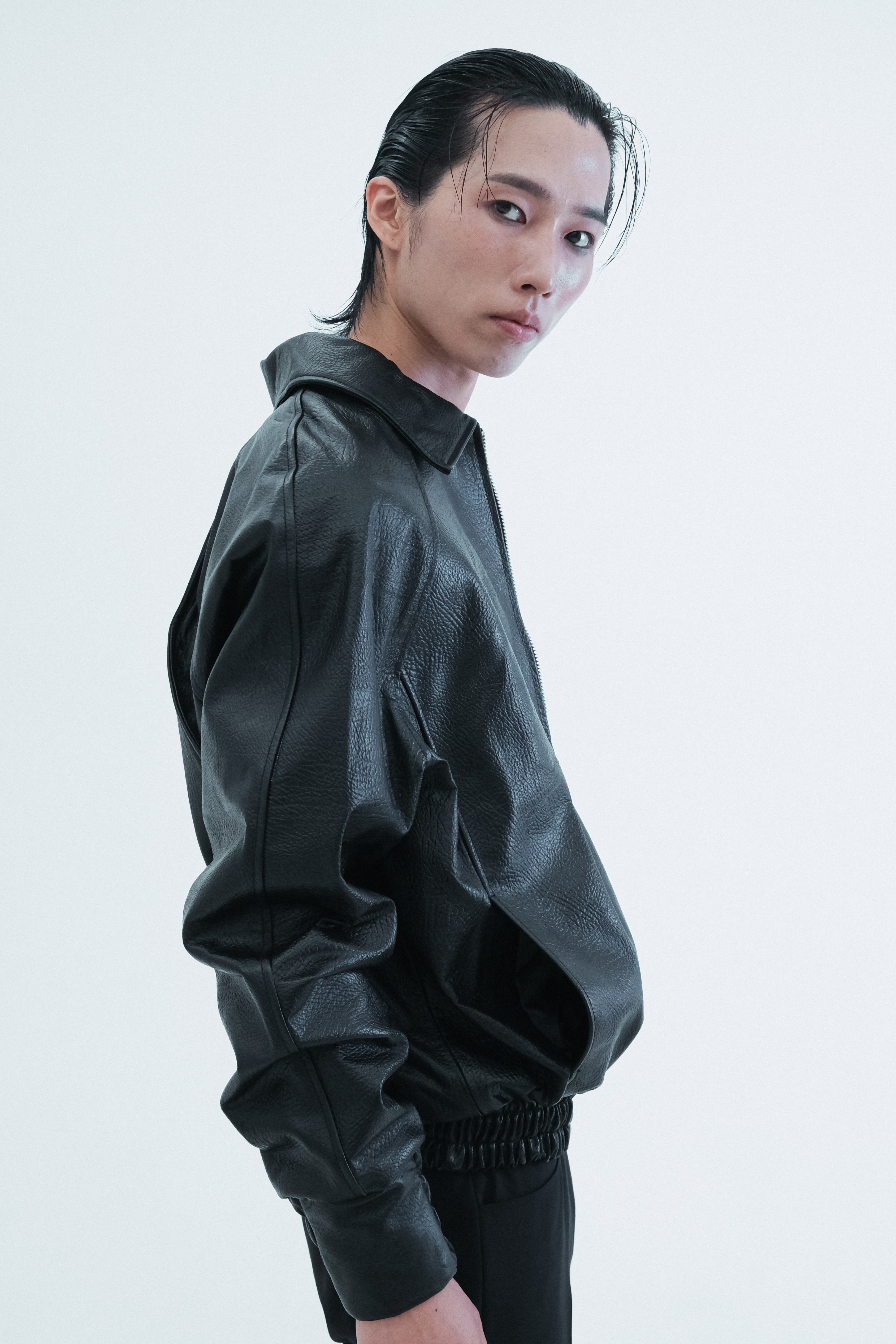 Leather Raglan Oversized Jumper