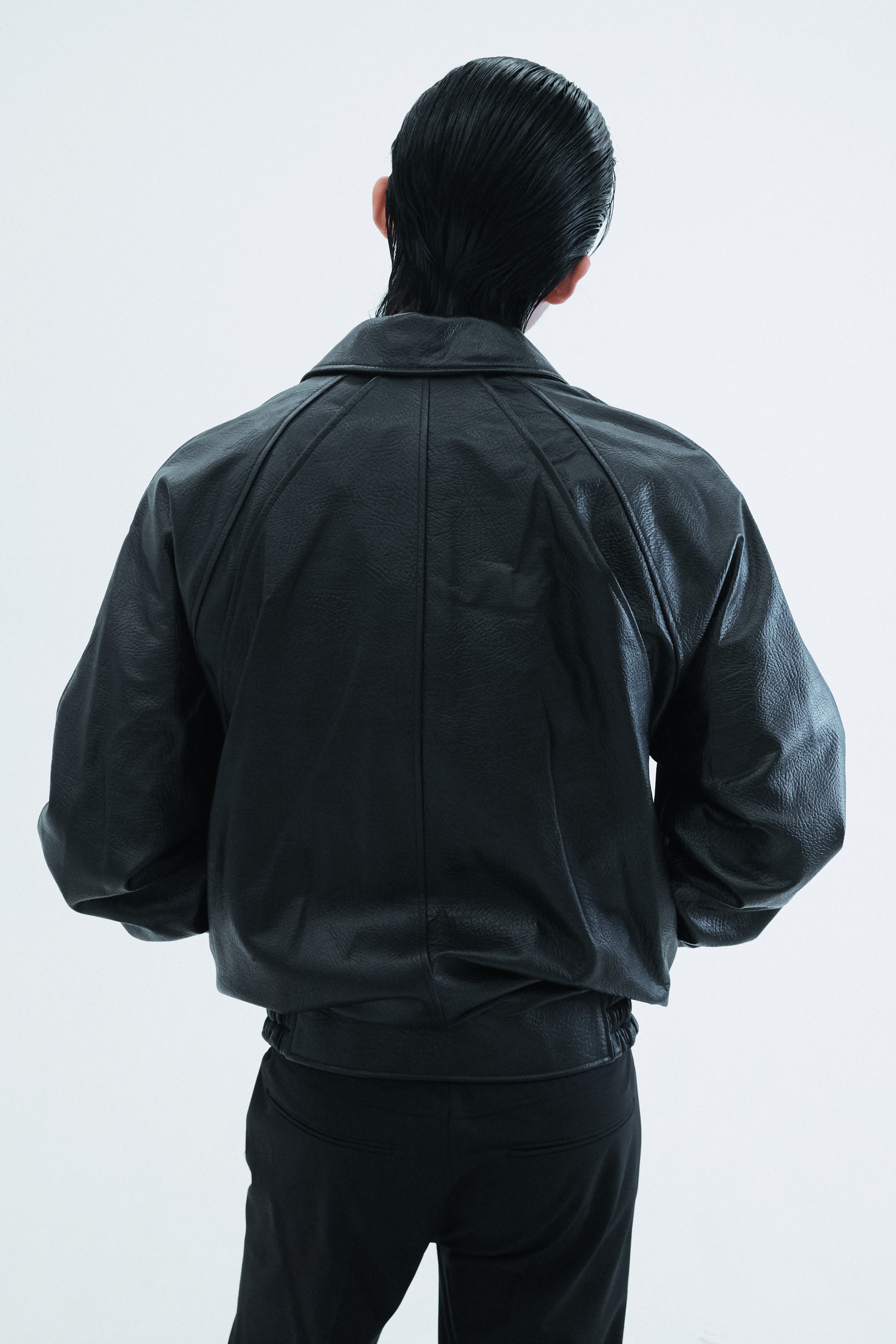 Leather Raglan Oversized Jumper