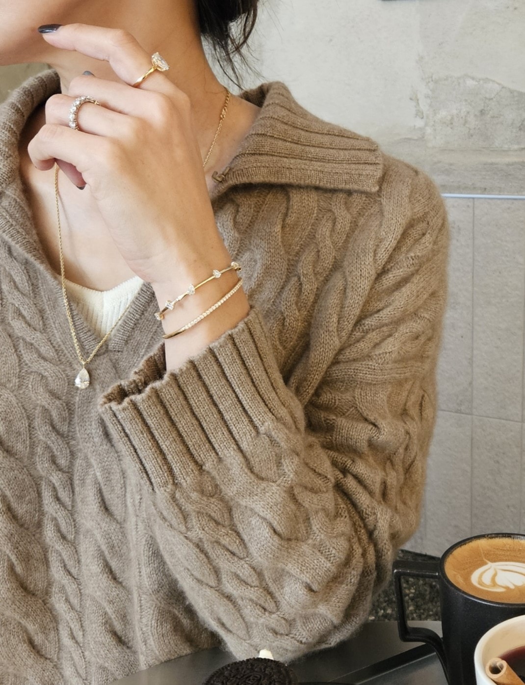 하프 다이아 뱅글