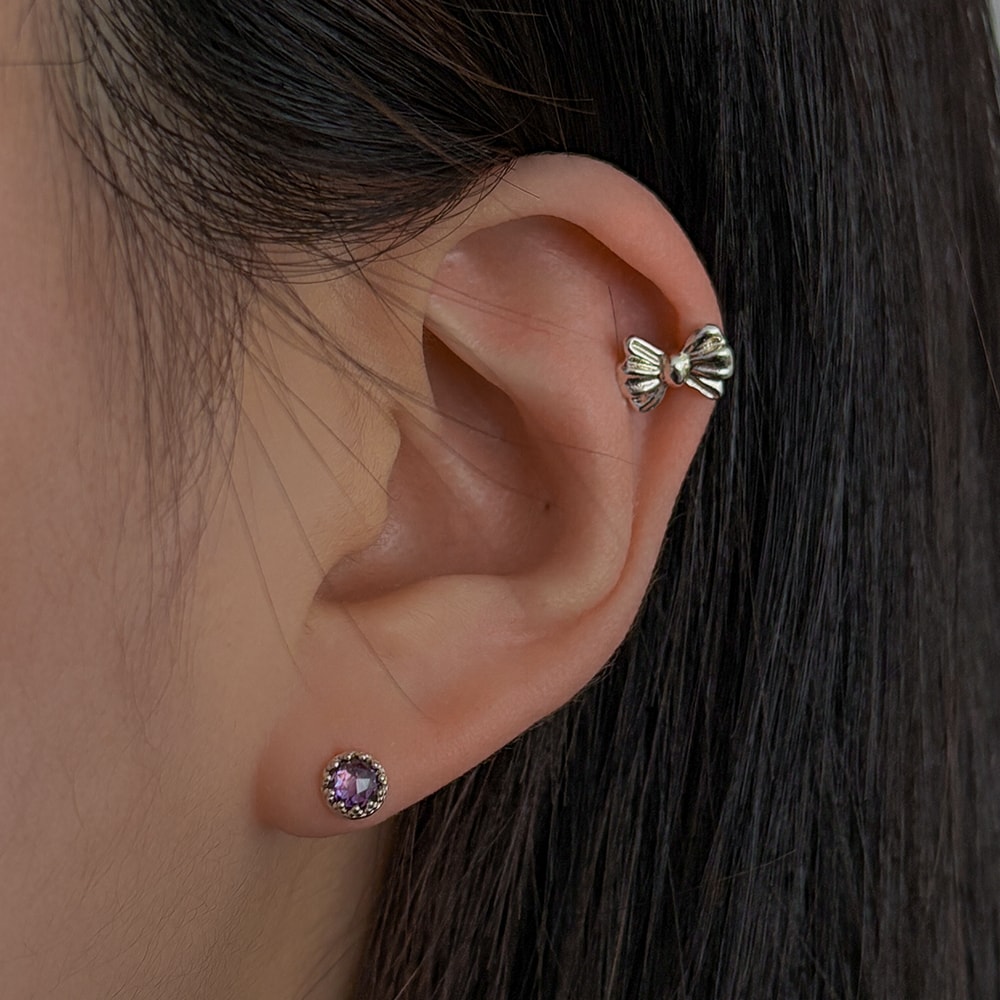 ribbon earring/piercing_mve33