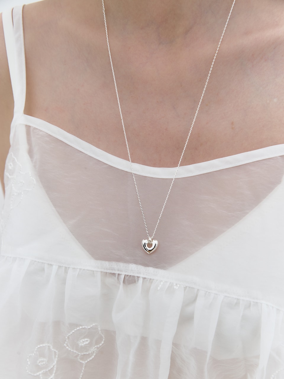 [ver.2] Open Heart Long Necklace