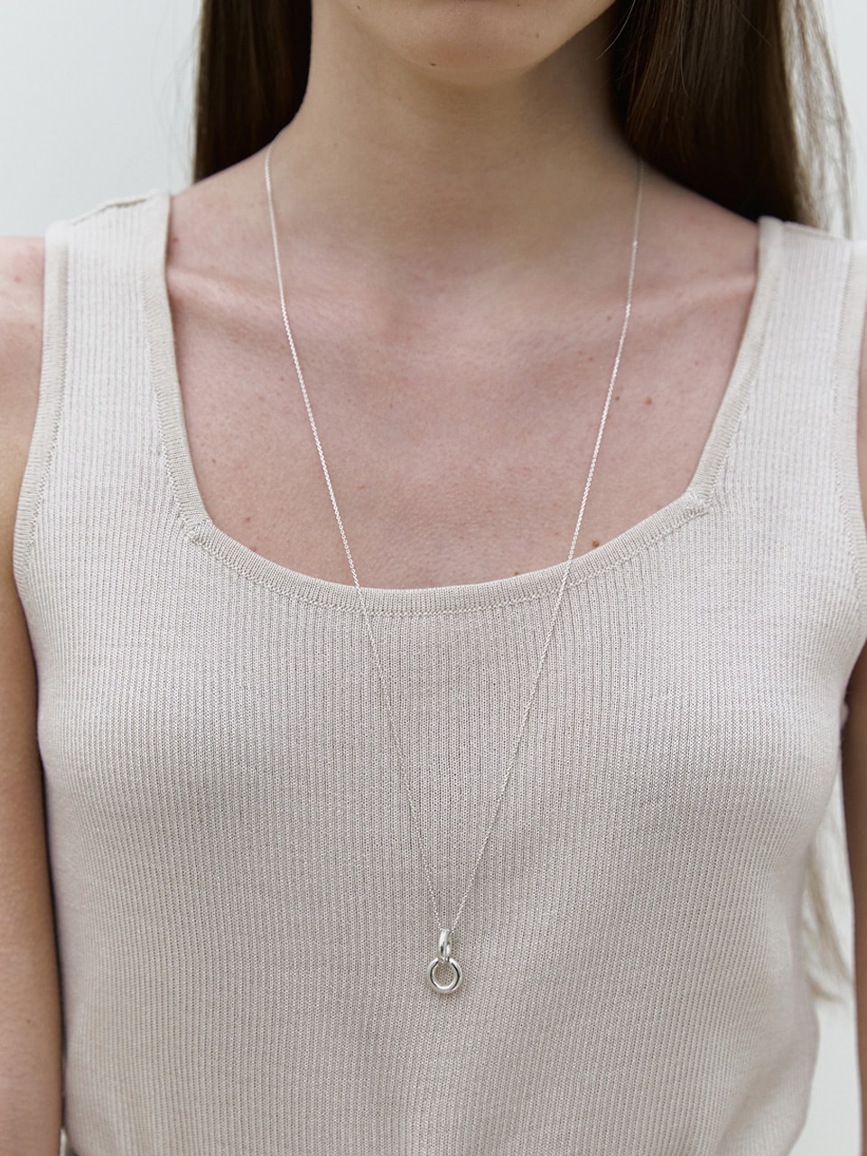 Twin Ring Long Necklace