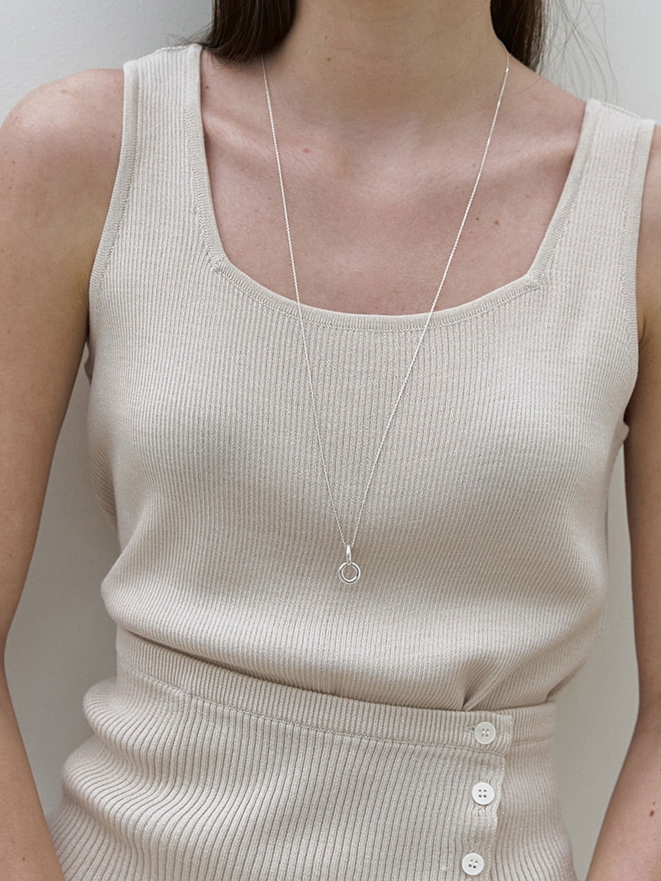 Twin Ring Long Necklace