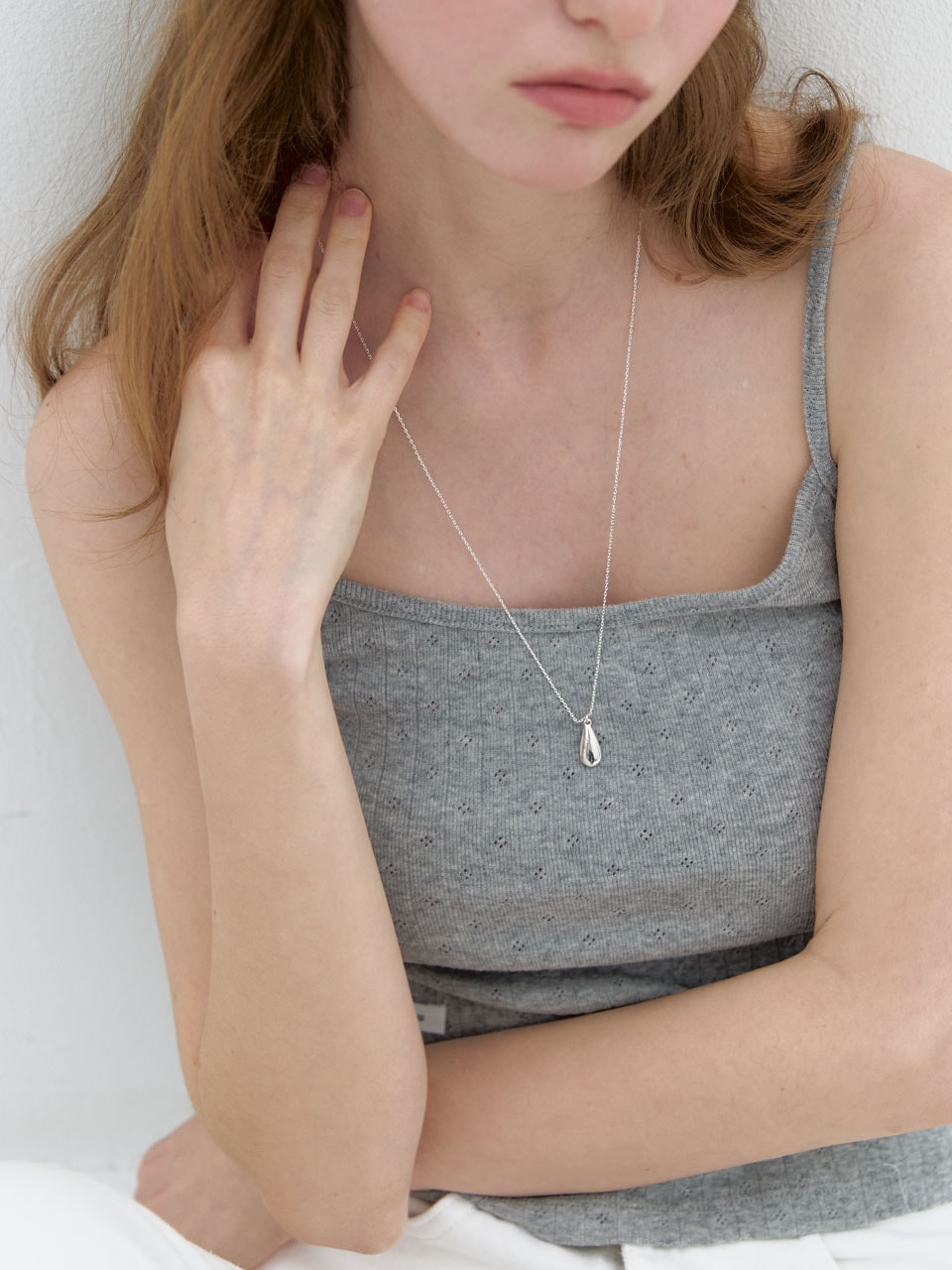 [ver.2] Rain Drop Long Necklace