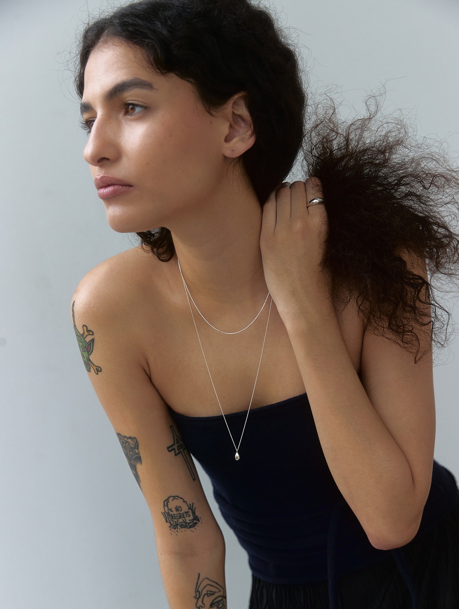 Tear Drop Necklace (flat chain)