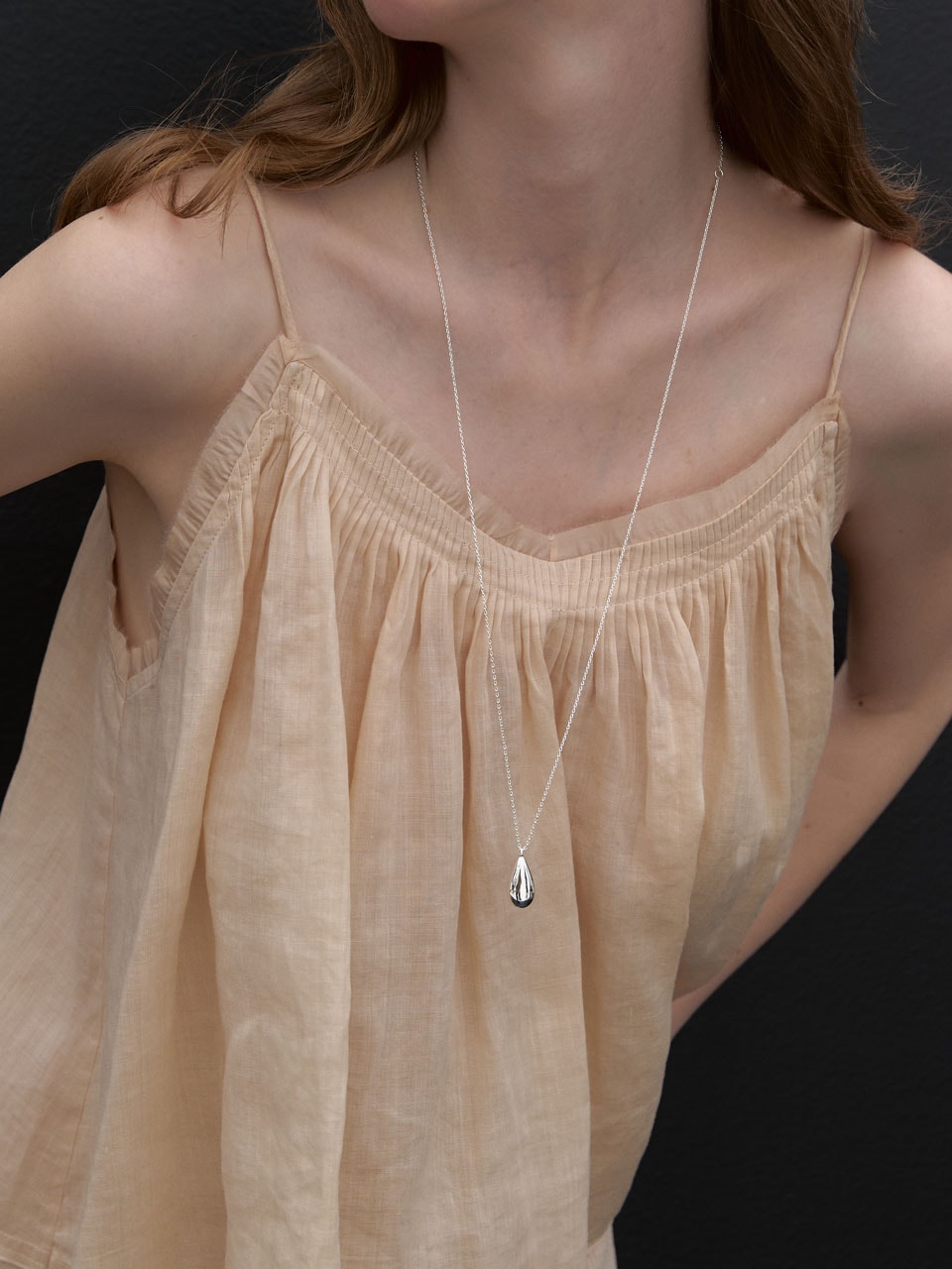 [ver.2] Water Drop Long Necklace