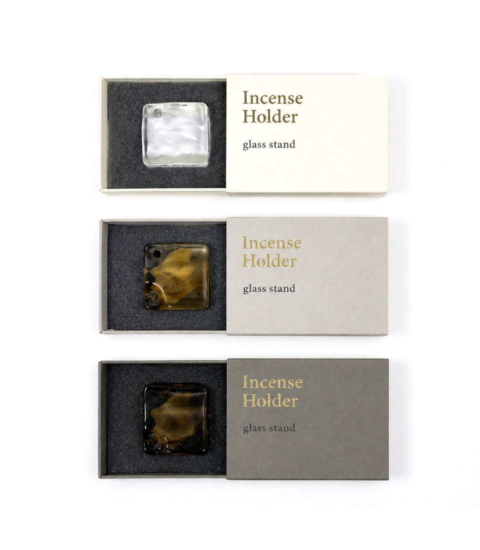 민트다 코우사이도 글라스 스퀘어 인센스 홀더 3종 Glass Square Incense Holder