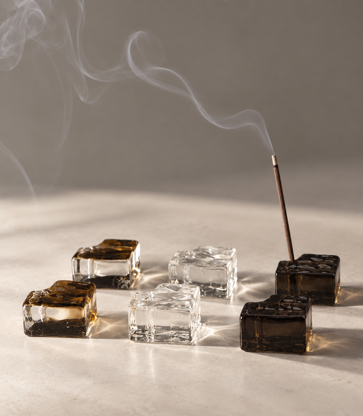 민트다 코우사이도 글라스 스퀘어 인센스 홀더 3종 Glass Square Incense Holder