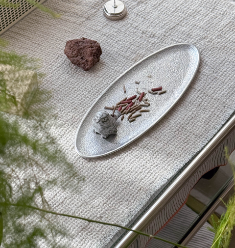 스미타니 오벌 인센스 트레이 실버 Sumitani Oval Incense Tray Silver