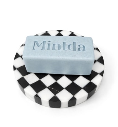 블랙 큐브 마블 라운드 트레이 Black Cube Marble Round Tray