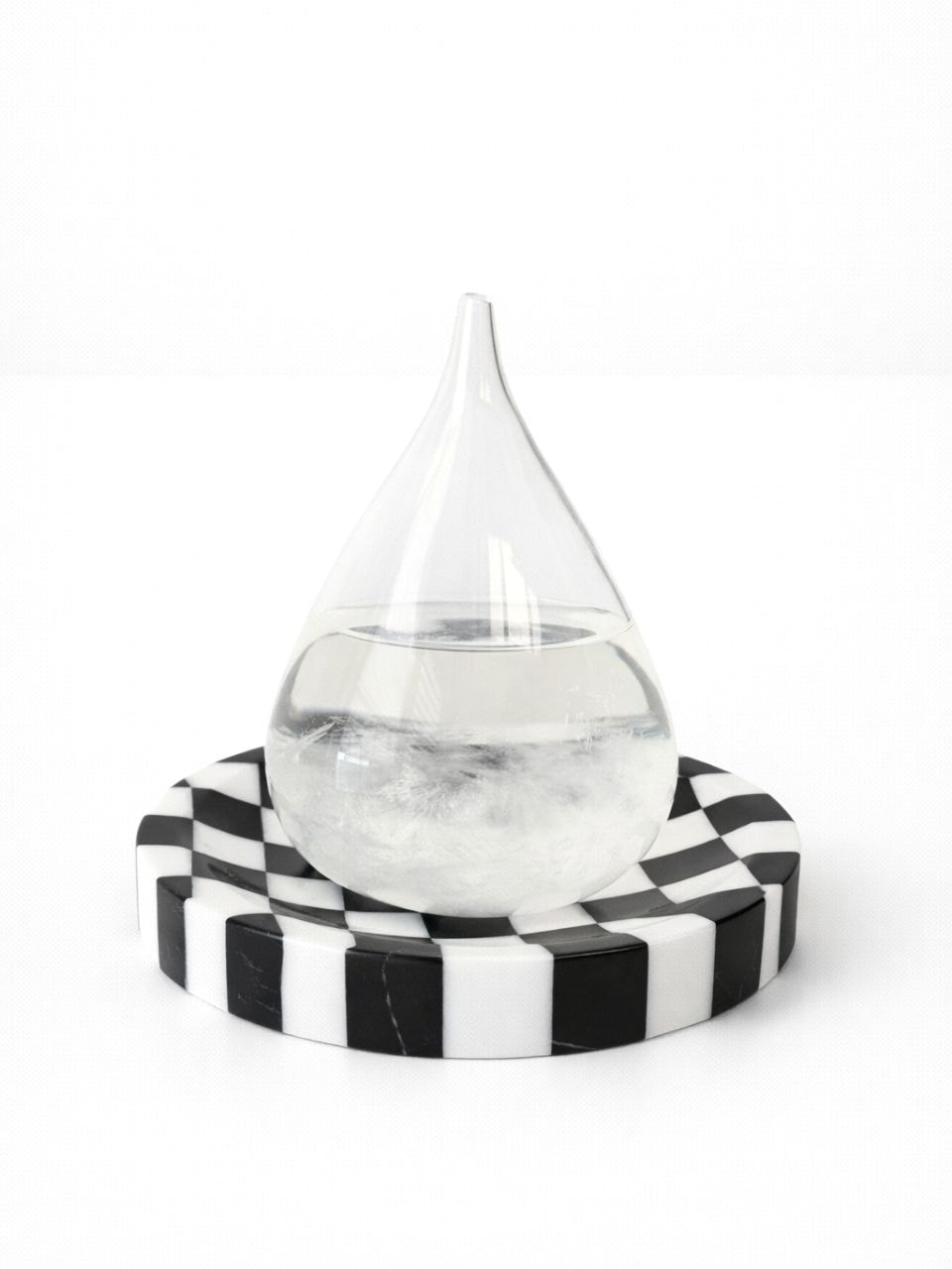 블랙 큐브 마블 라운드 트레이 Black Cube Marble Round Tray
