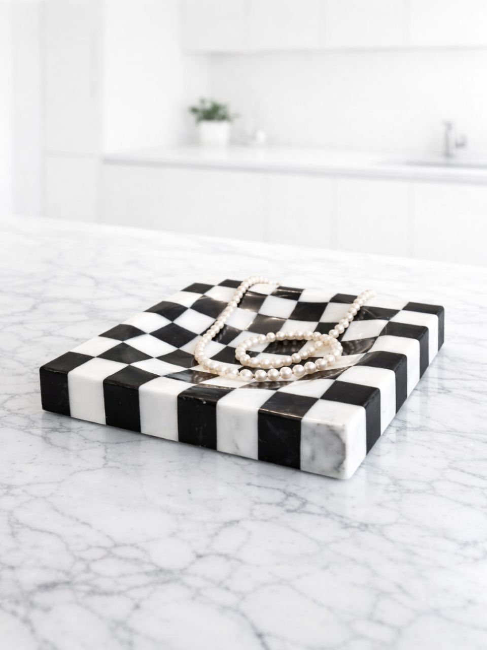 블랙 큐브 마블 사각 트레이 Black Cube Marble square Tray