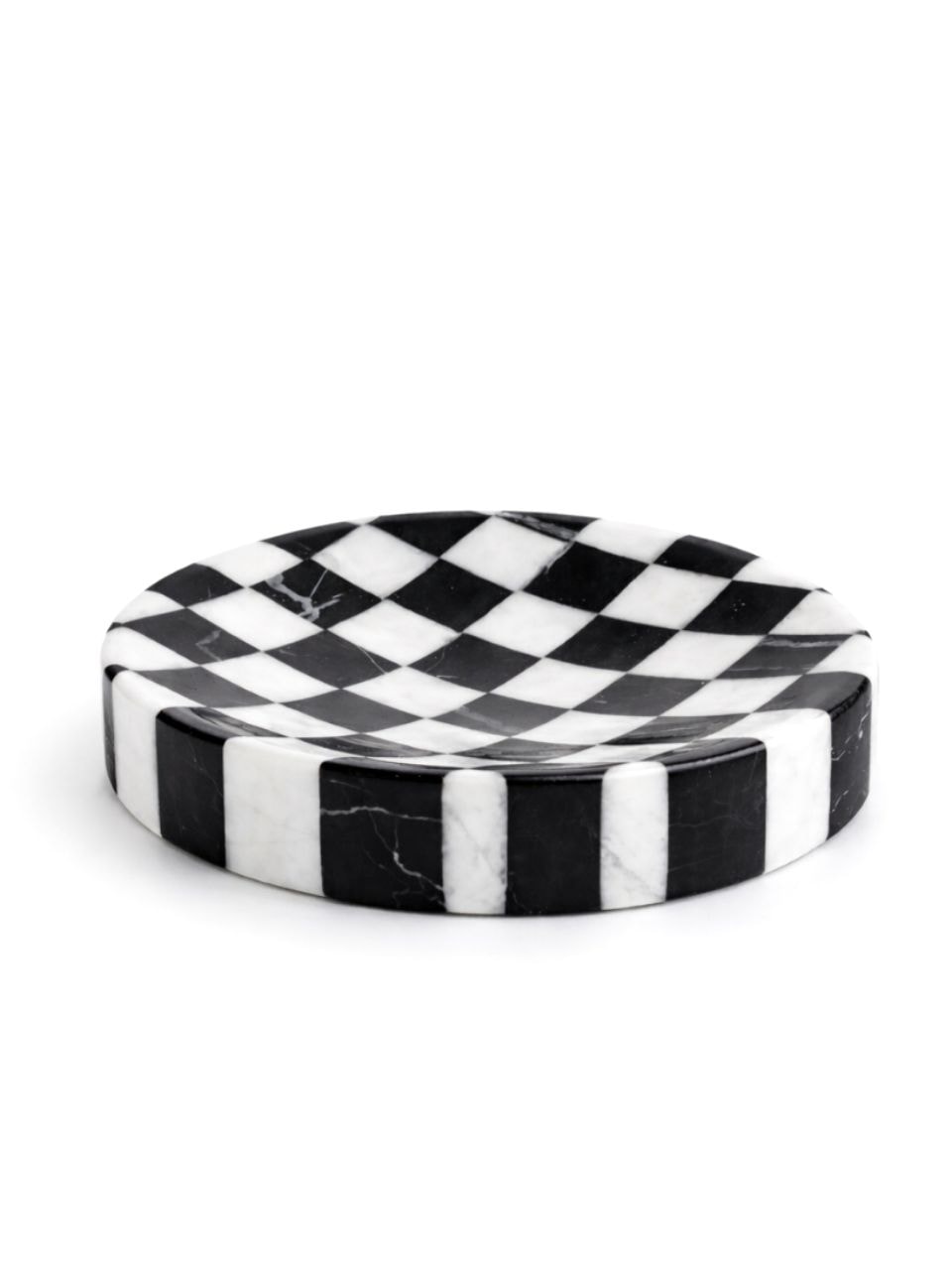 블랙 큐브 마블 라운드 트레이 Black Cube Marble Round Tray