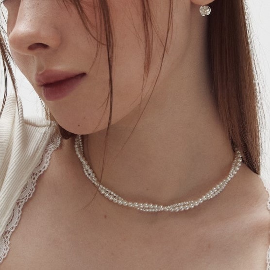 Pearl mix necklace (4/2mm)