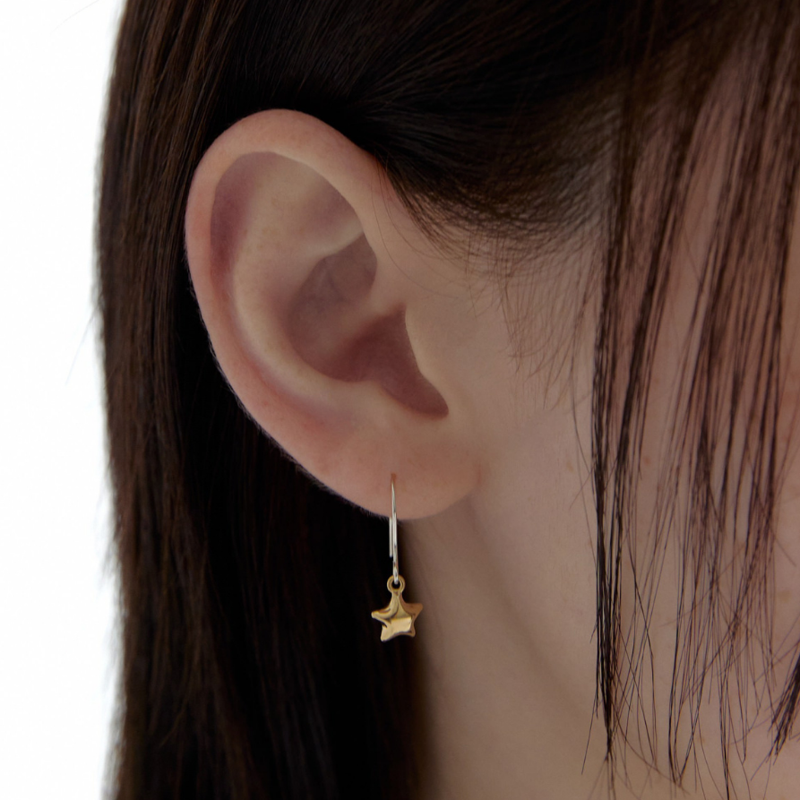 Star hook earrings (2color)