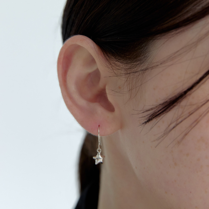 Star hook earrings (2color)