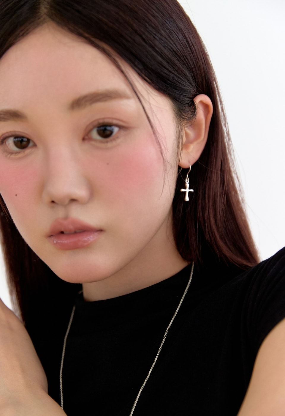 Cross melting earrings
