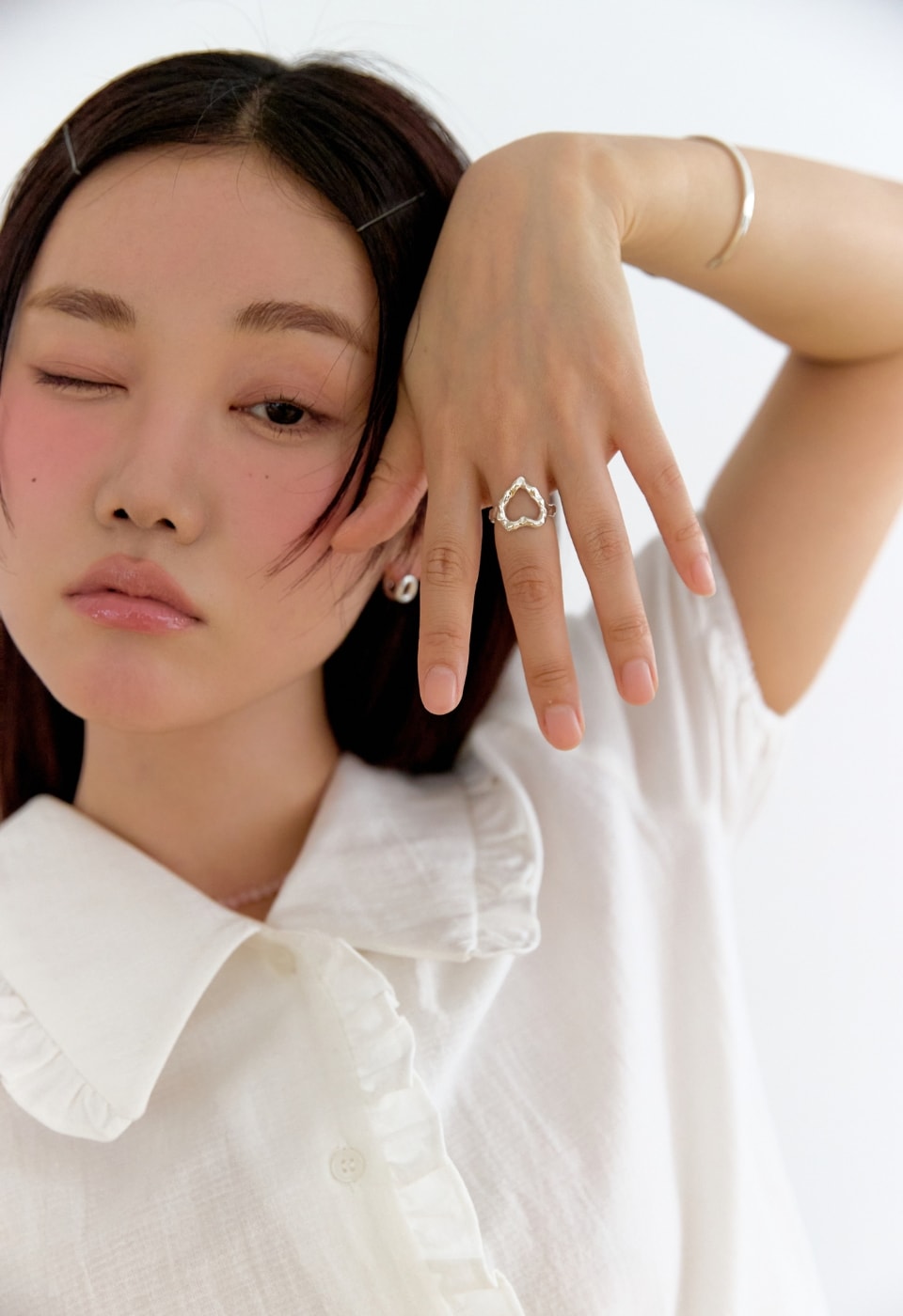 Melting heart open ring