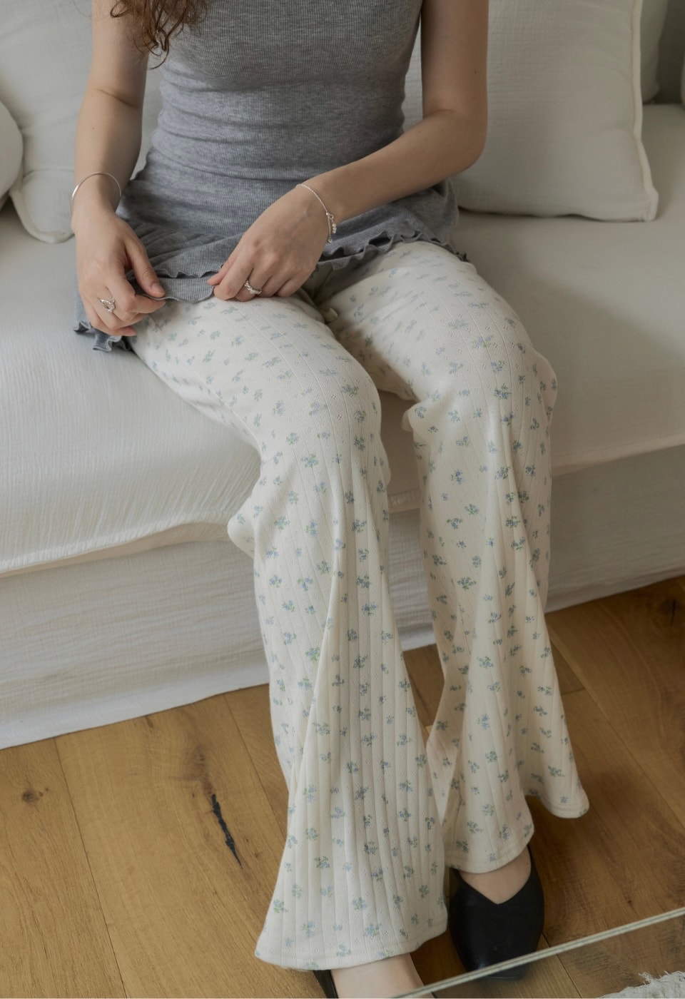 Little bloom rip pants / Ivory