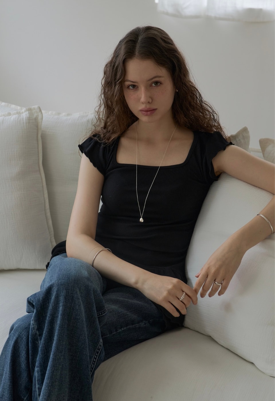 Water drop long necklace