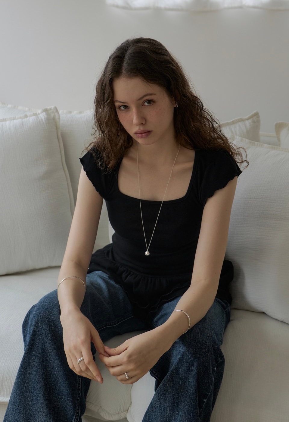 Water drop long necklace
