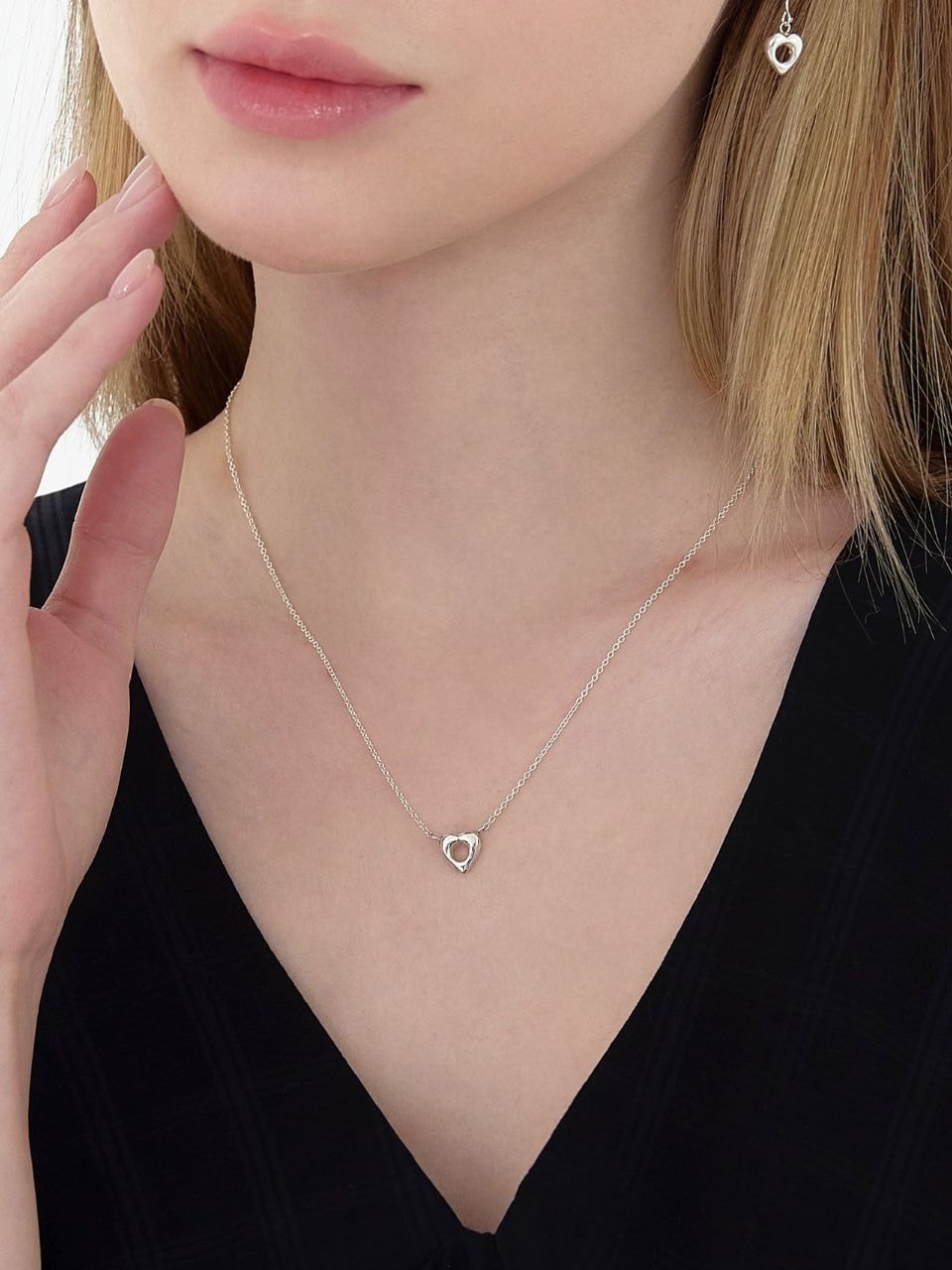 Love hollow necklace (2color)