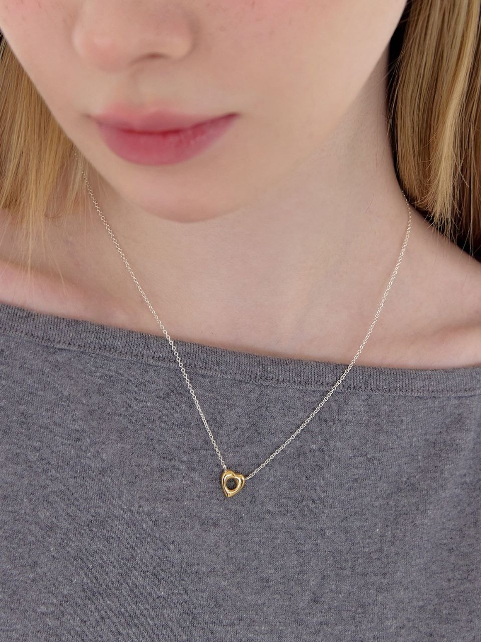 Love hollow necklace (2color)