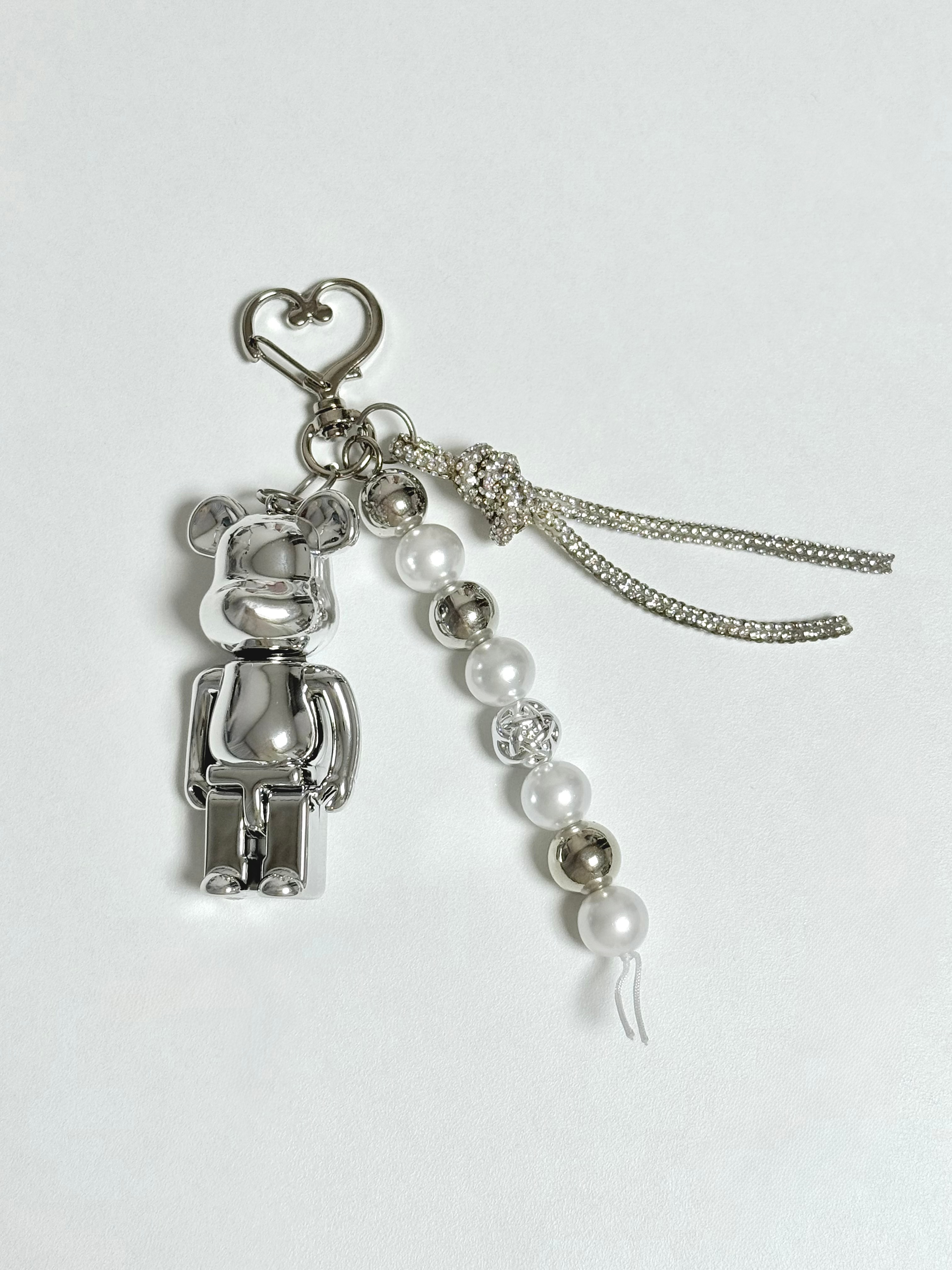 Shine Bear Silver Keyring