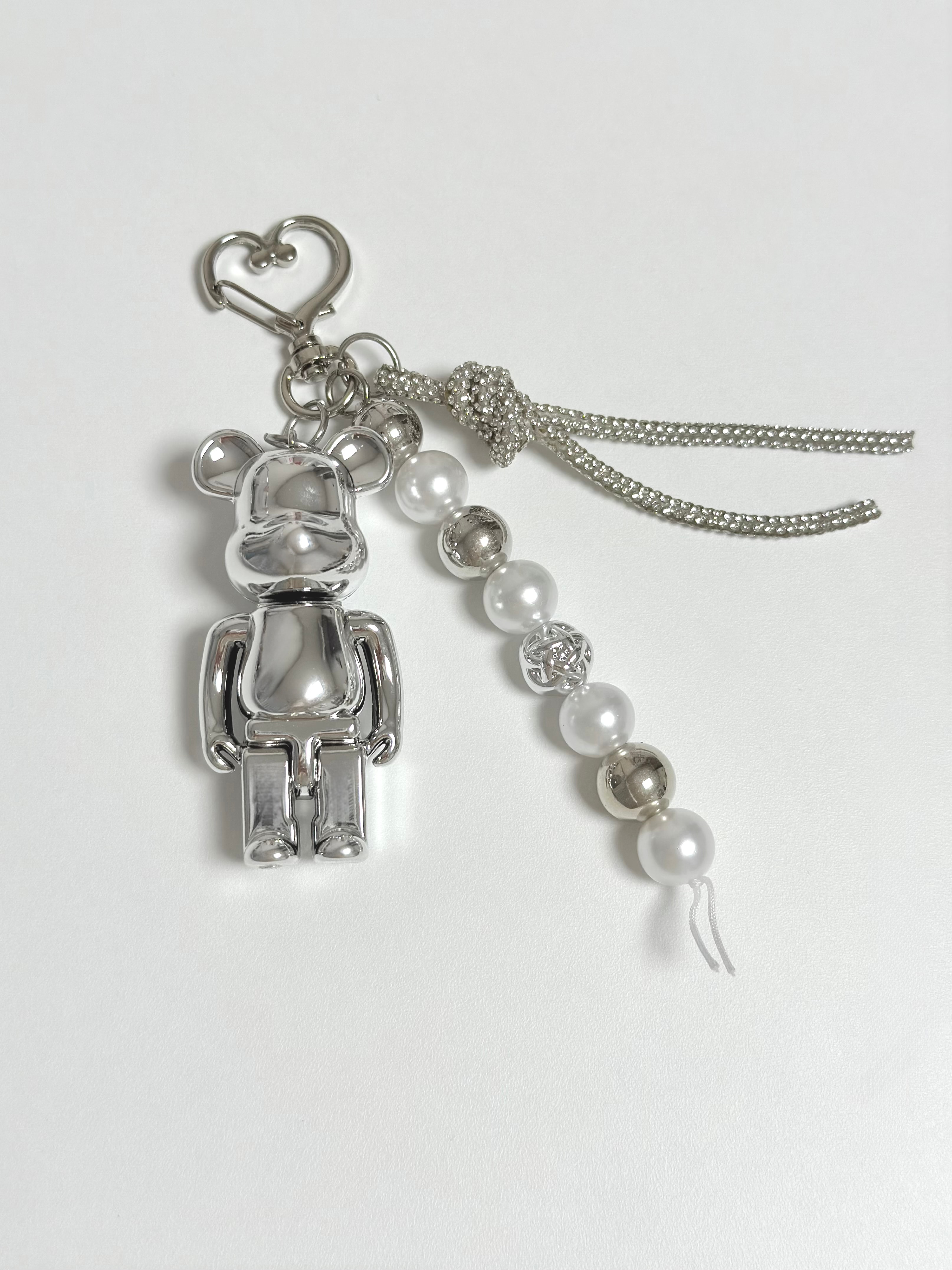 Shine Bear Silver Keyring