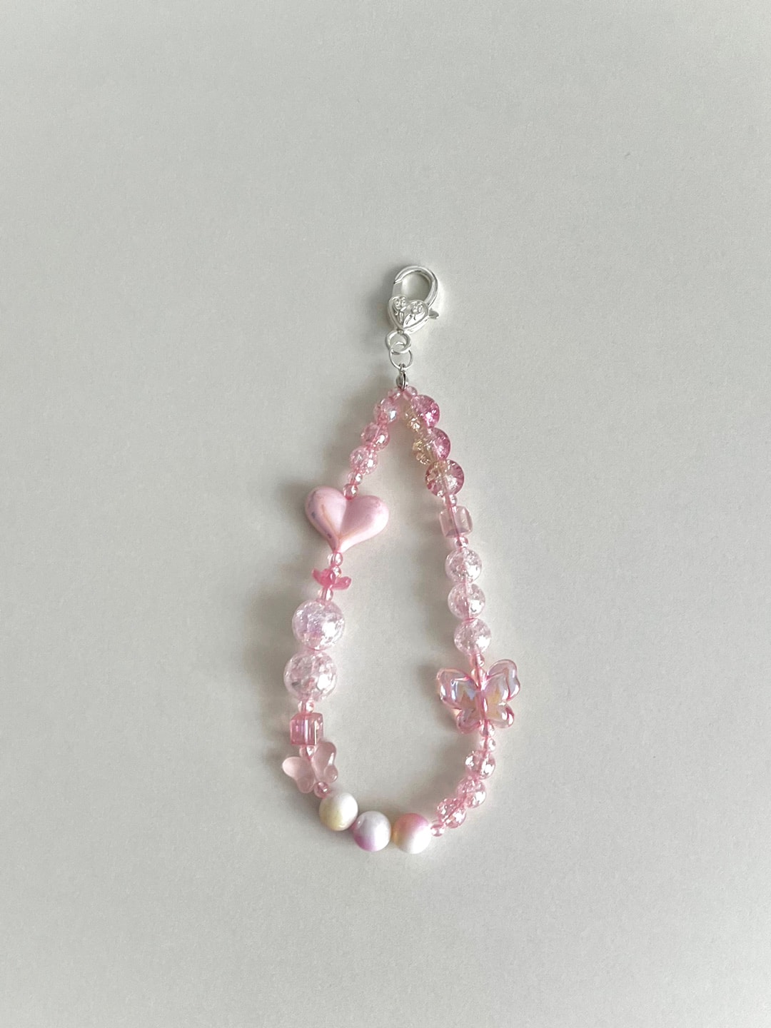 Pink Butter Heart Keyring