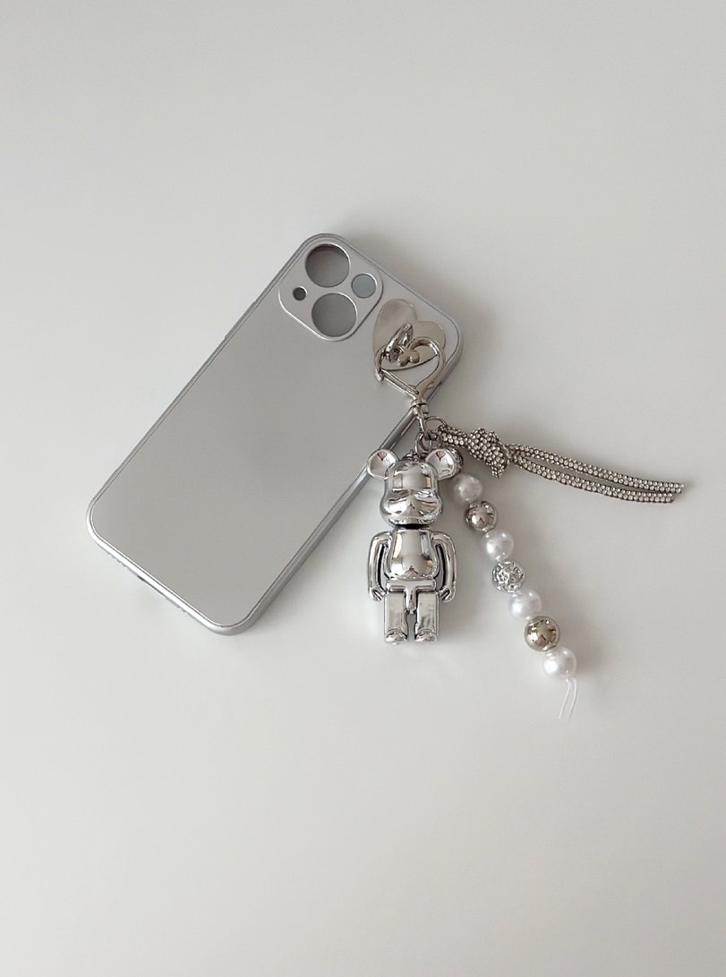 Shine Bear Silver Keyring