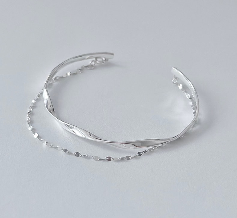 Twist Duo Silver Bracelet