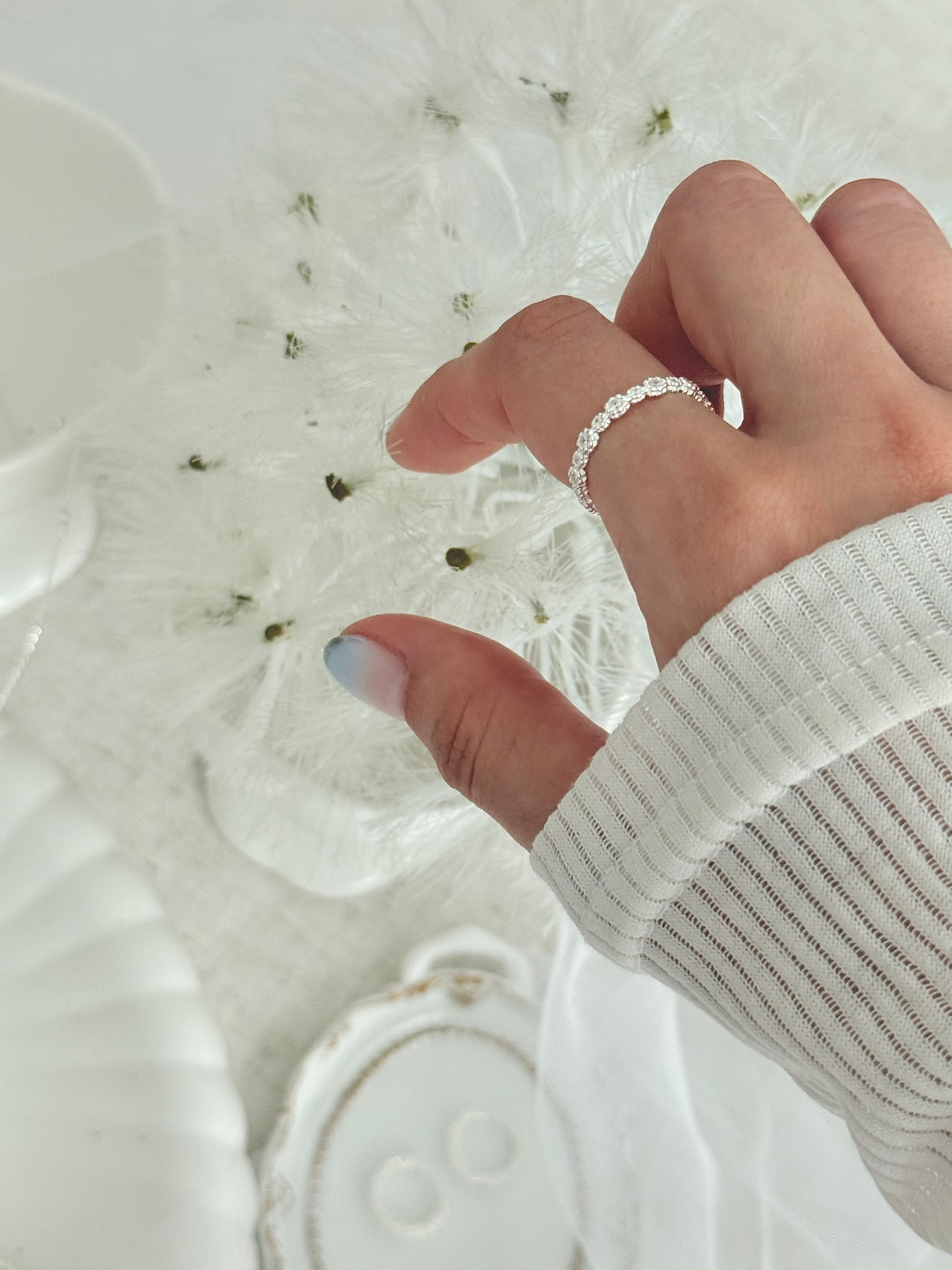 Flower Cubic Open Ring
