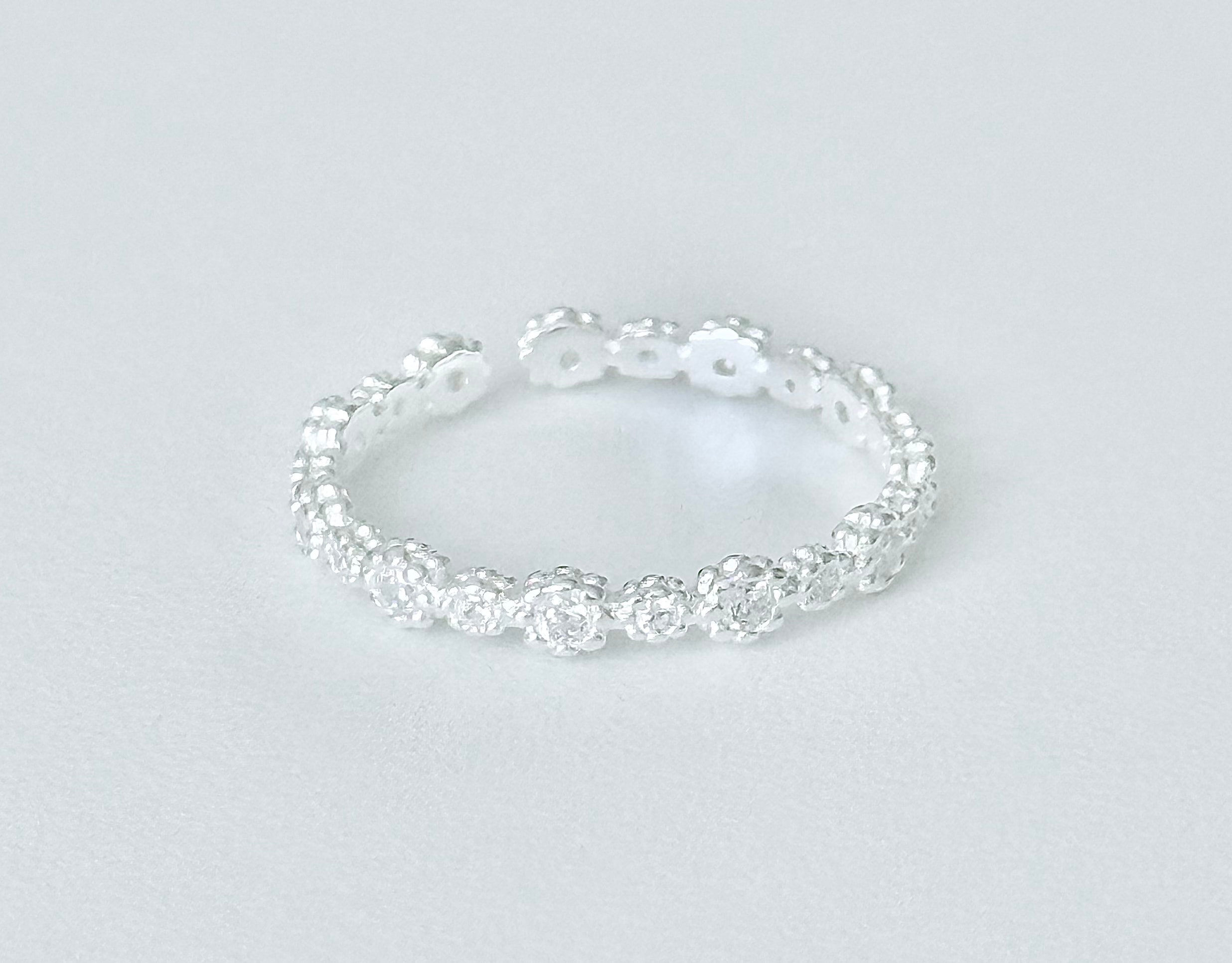 Flower Cubic Open Ring