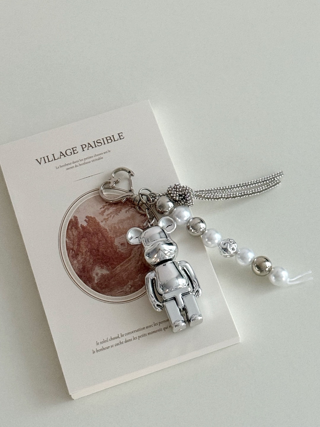 Shine Bear Silver Keyring