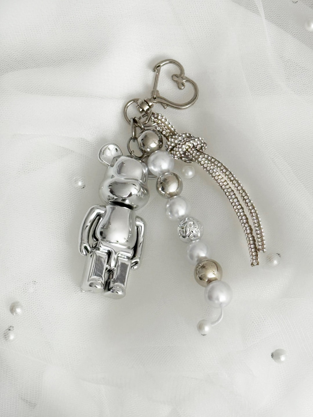 Shine Bear Silver Keyring