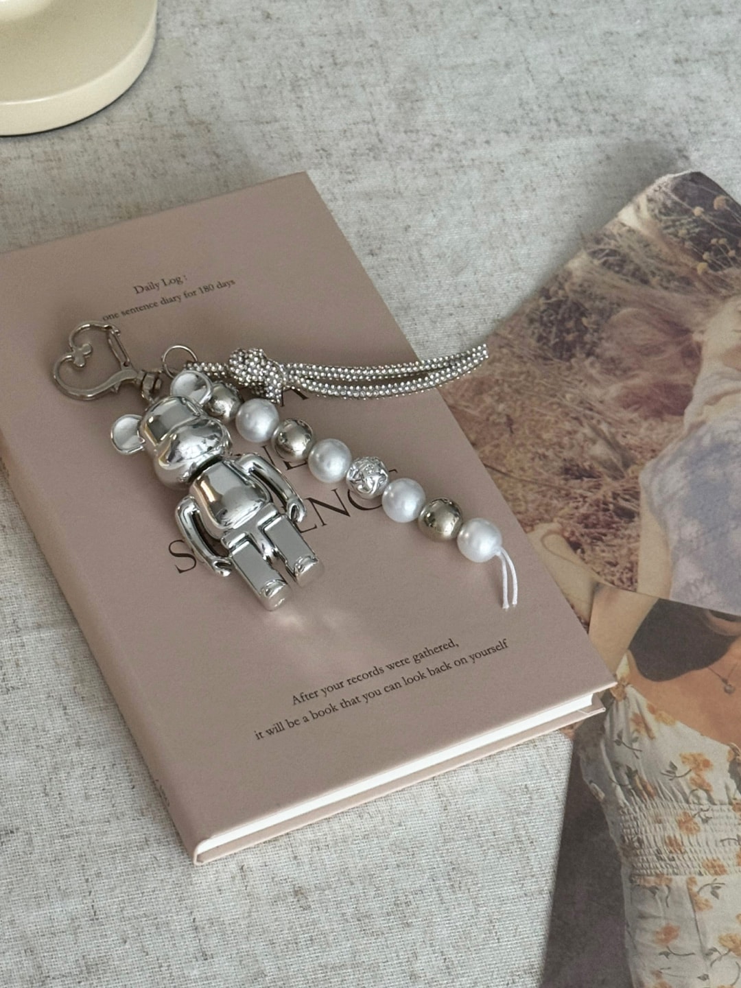 Shine Bear Silver Keyring