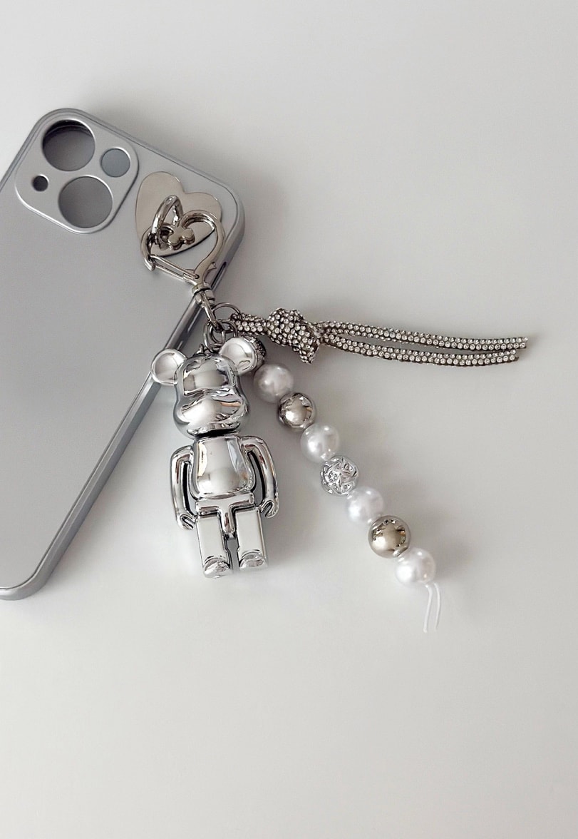 Shine Bear Silver Keyring