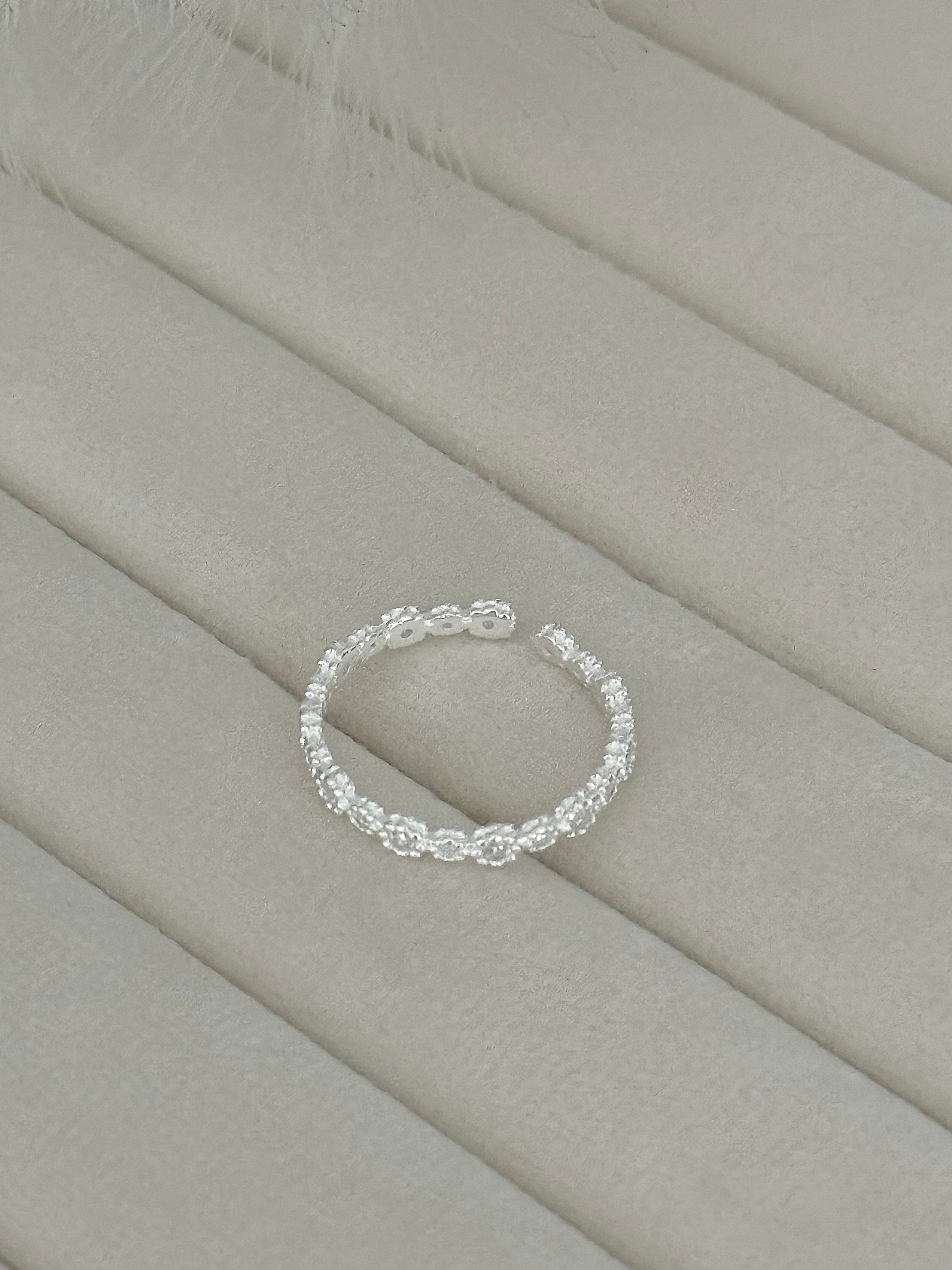 Flower Cubic Open Ring