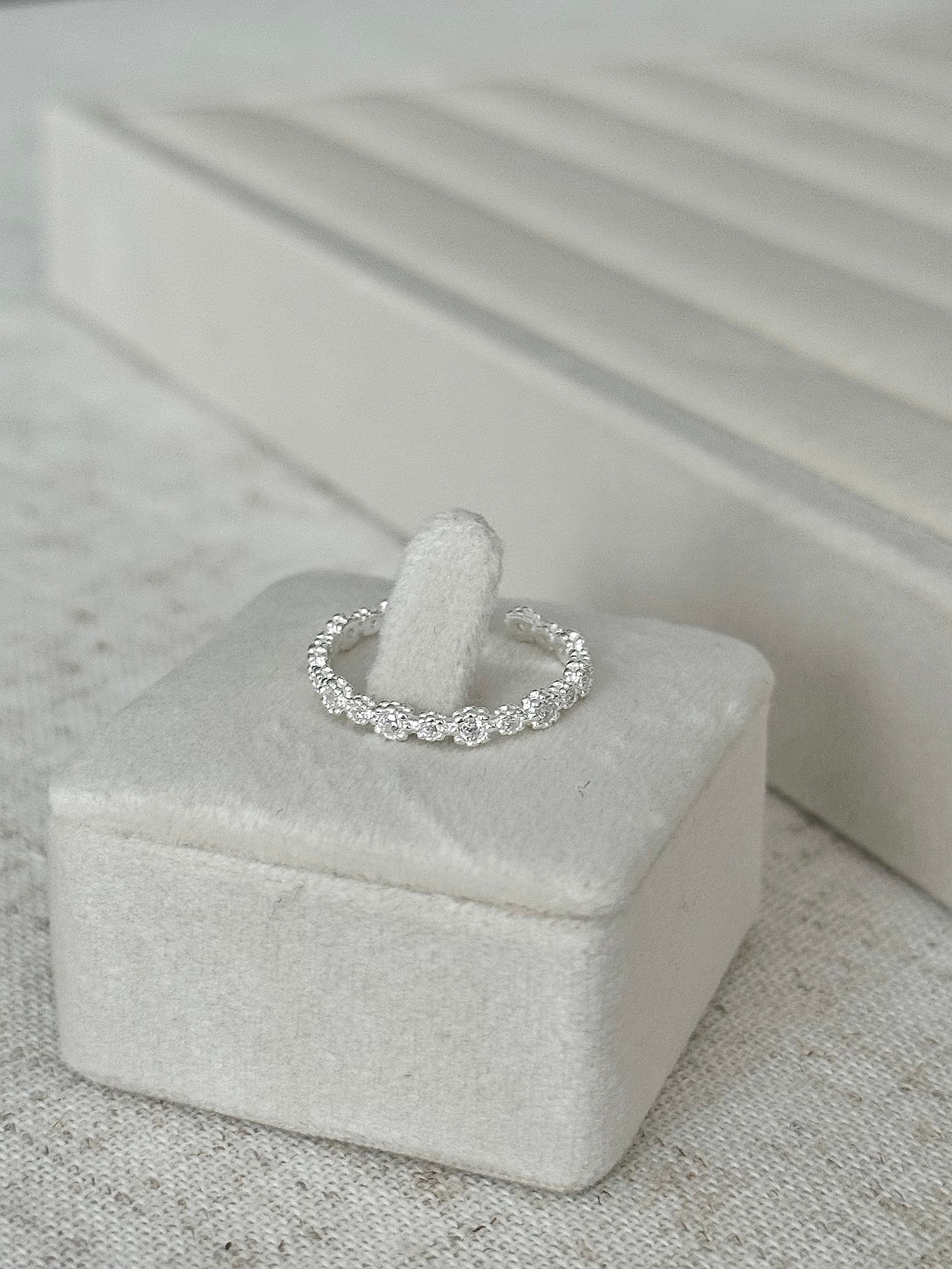 Flower Cubic Open Ring