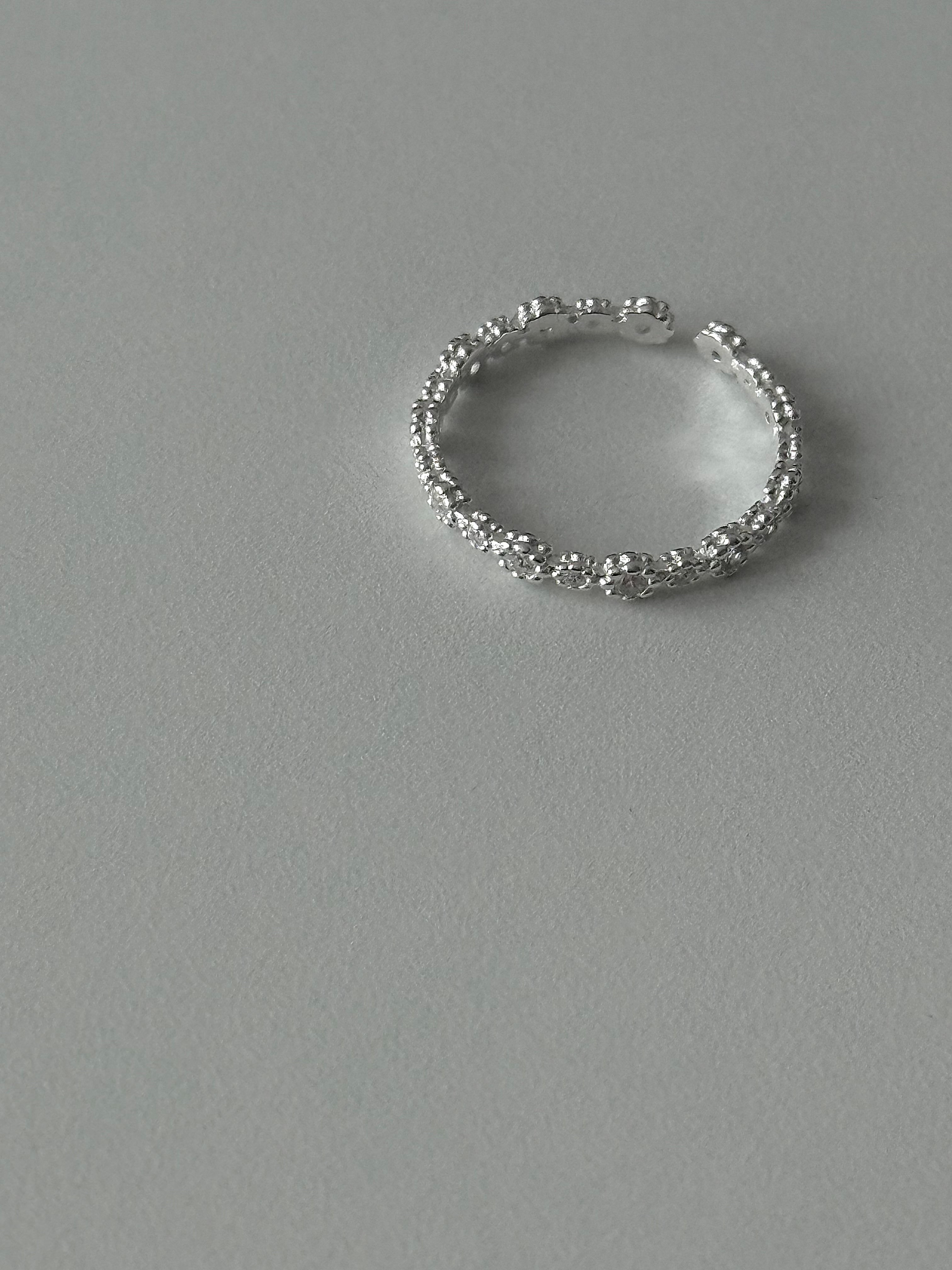 Flower Cubic Open Ring