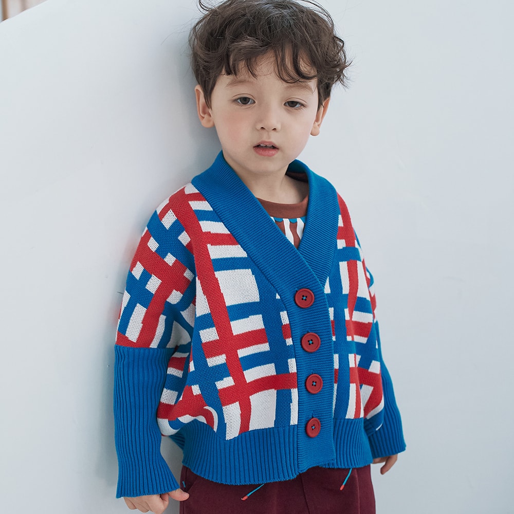 PLAID CARDI